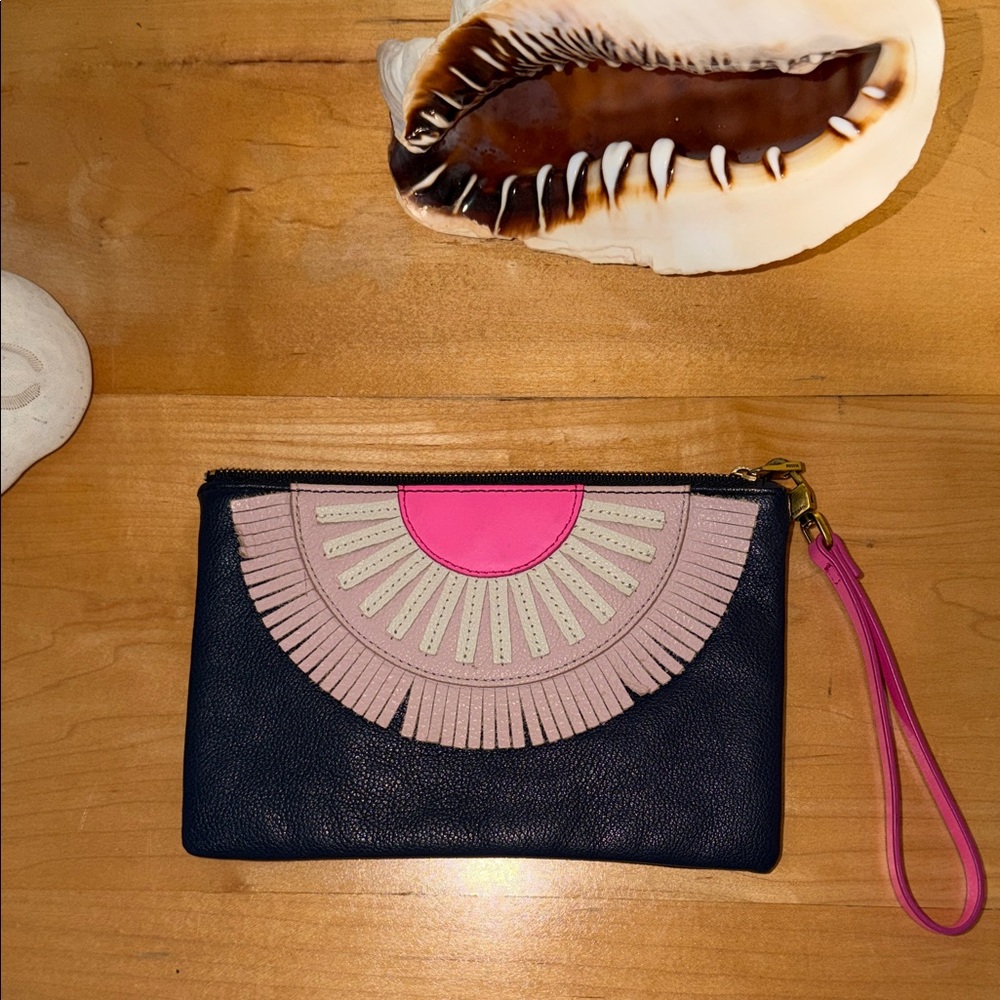Fossil Black and Pink Wristlet Clutch
